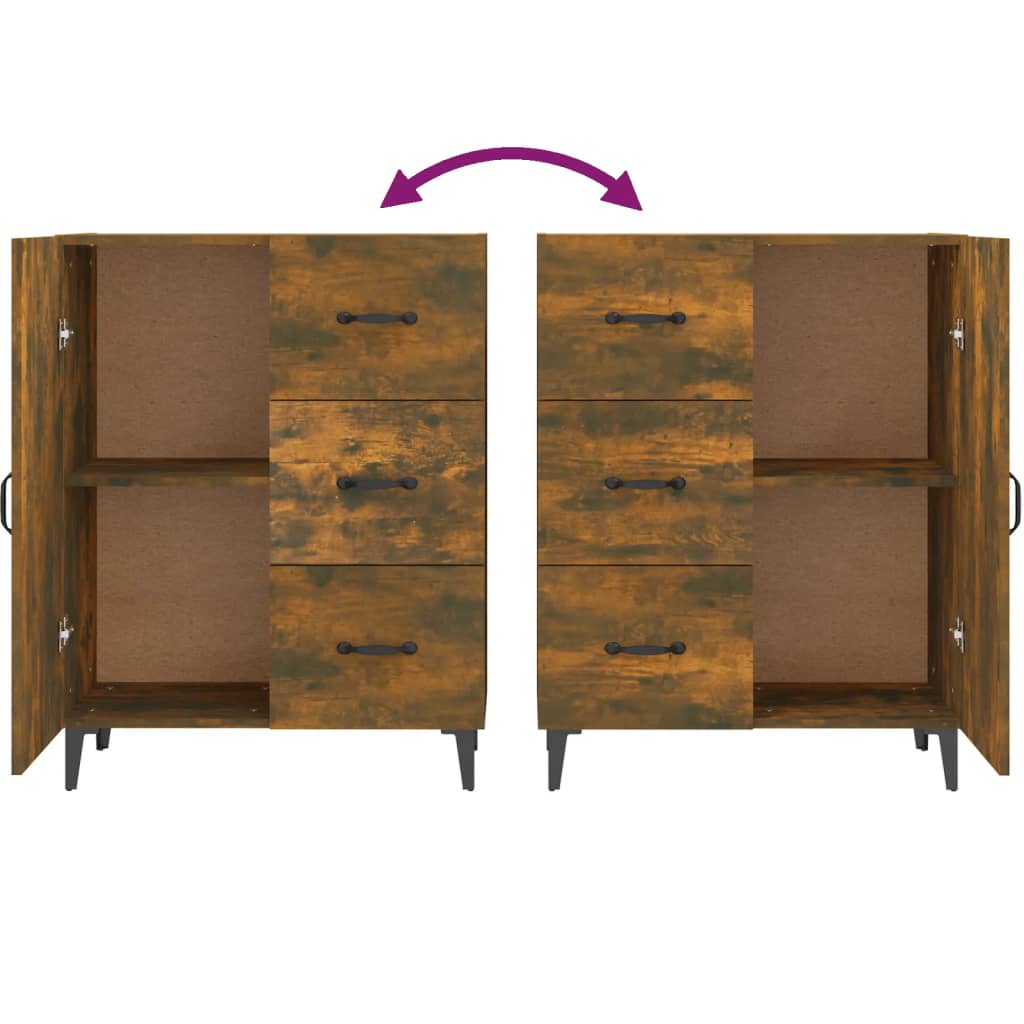 Skjenk røkt eik 69,5x34x90 cm konstruert tre