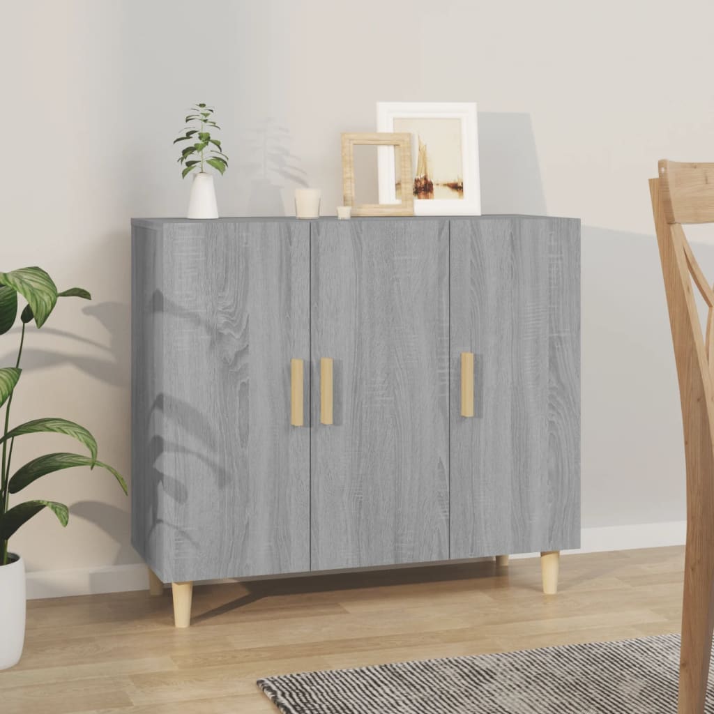 Skjenk grå sonoma 90x34x80 cm konstruert tre vidaXL