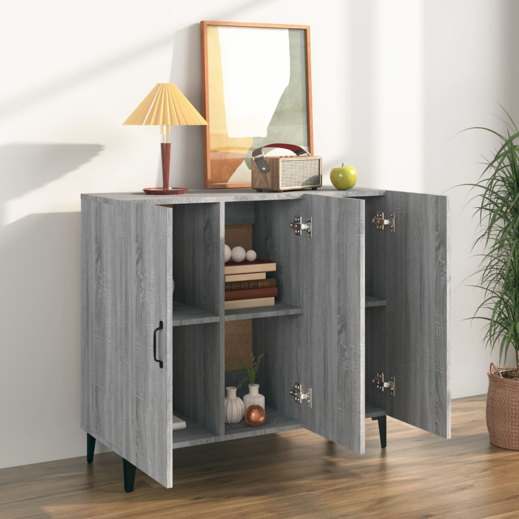 Skjenk grå sonoma 90x34x80 cm konstruert tre