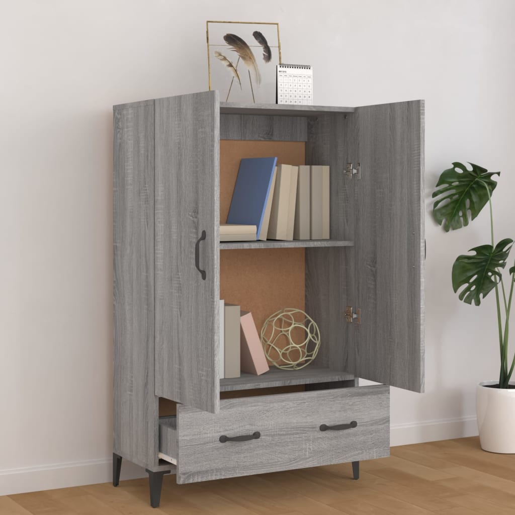 Highboard grå sonoma 70x31x115 cm konstruert tre