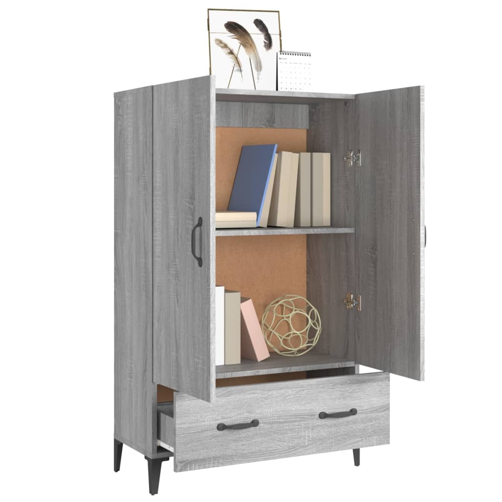 Highboard grå sonoma 70x31x115 cm konstruert tre