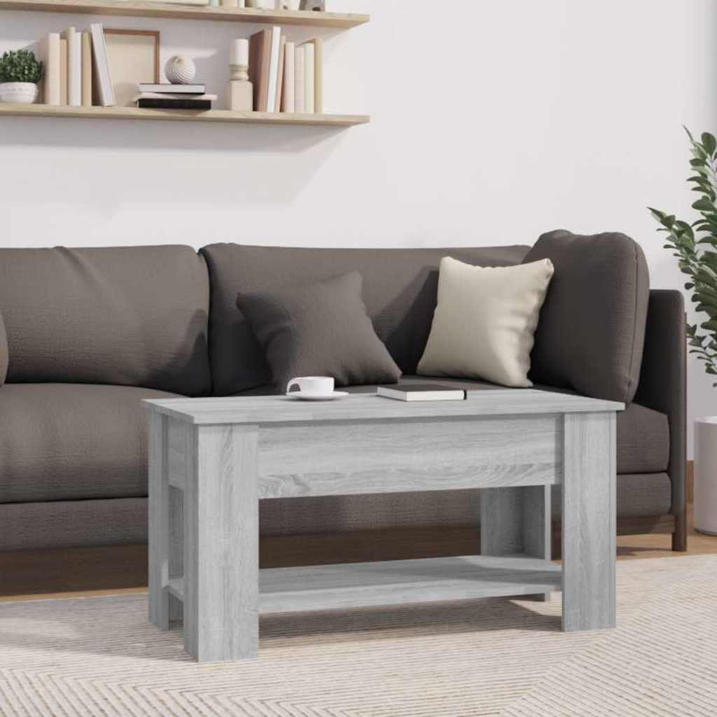 Salongbord grå sonoma 101x49x52 cm konstruert tre