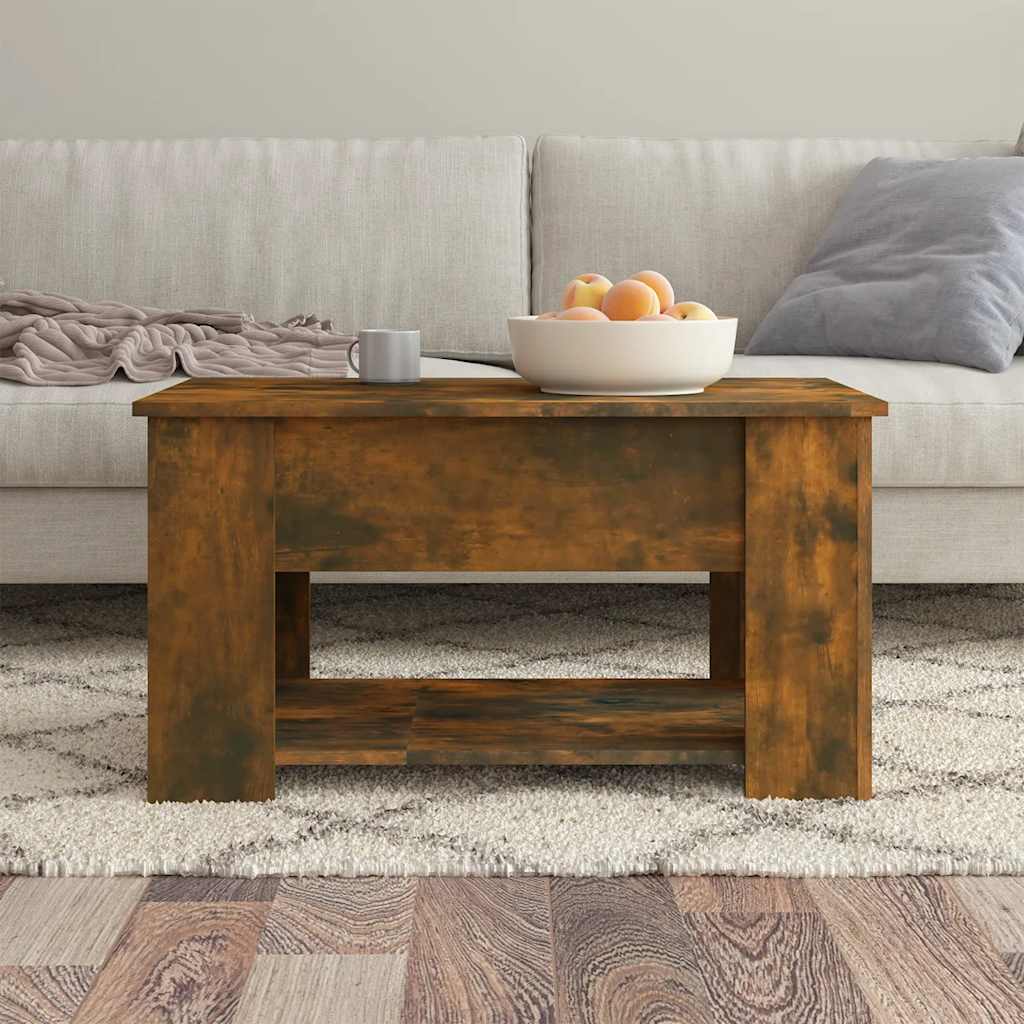Salongbord røkt eik 79x49x41 cm konstruert tre