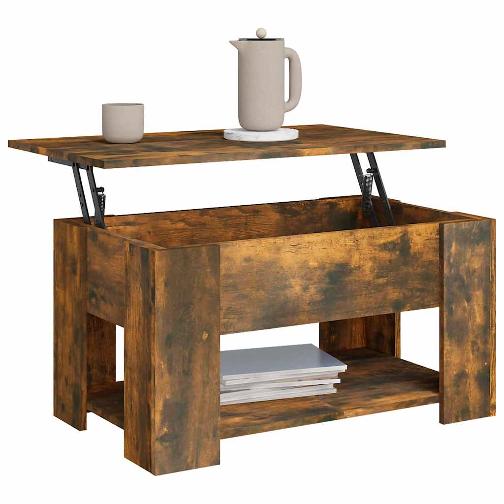 Salongbord røkt eik 79x49x41 cm konstruert tre