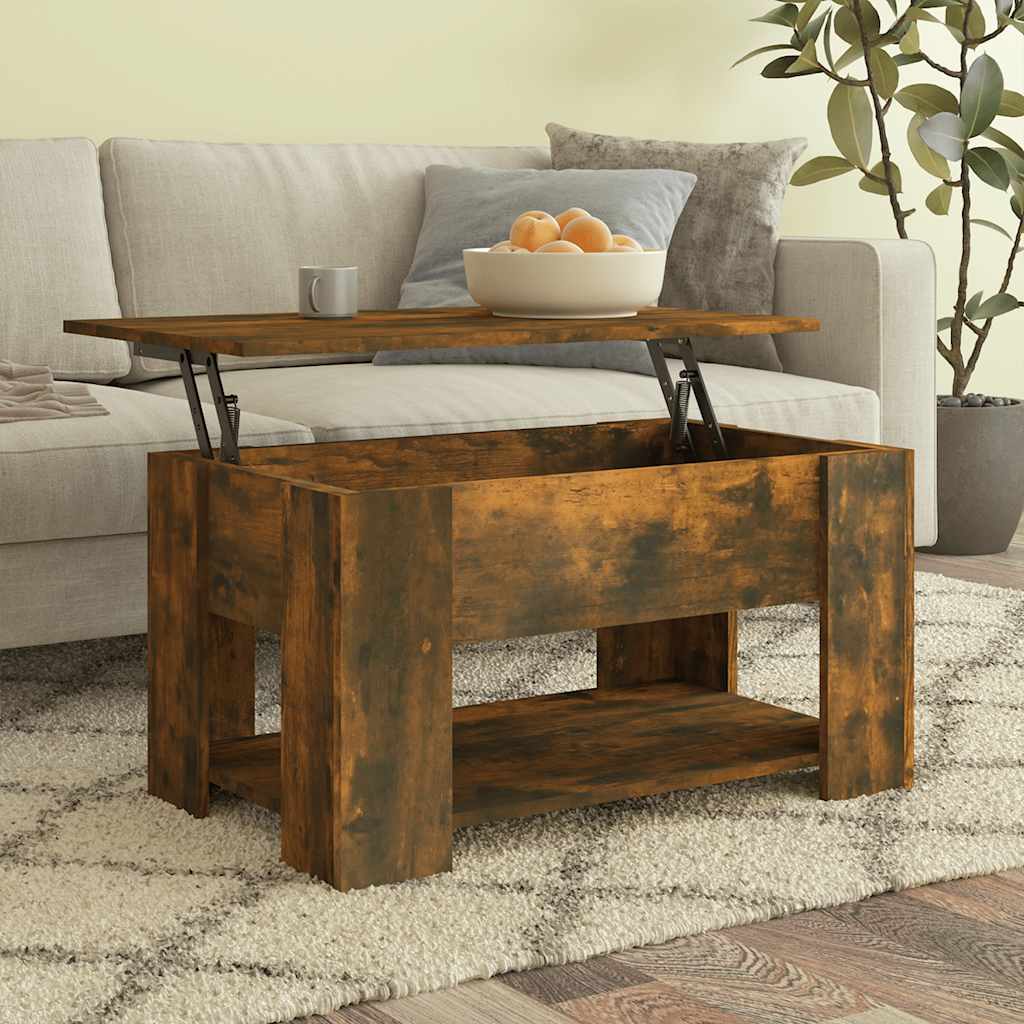 Salongbord røkt eik 79x49x41 cm konstruert tre