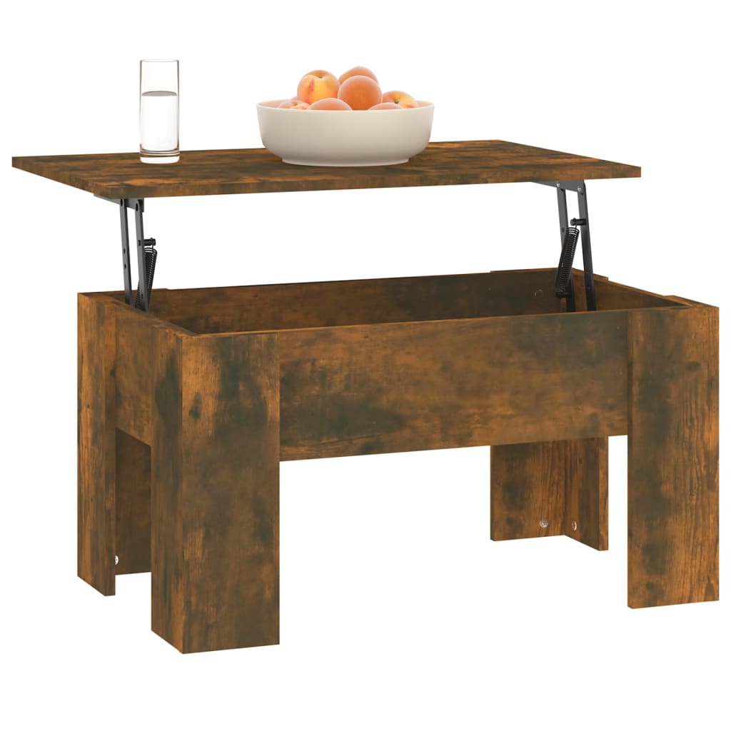 Salongbord røkt eik 79x49x41 cm konstruert tre