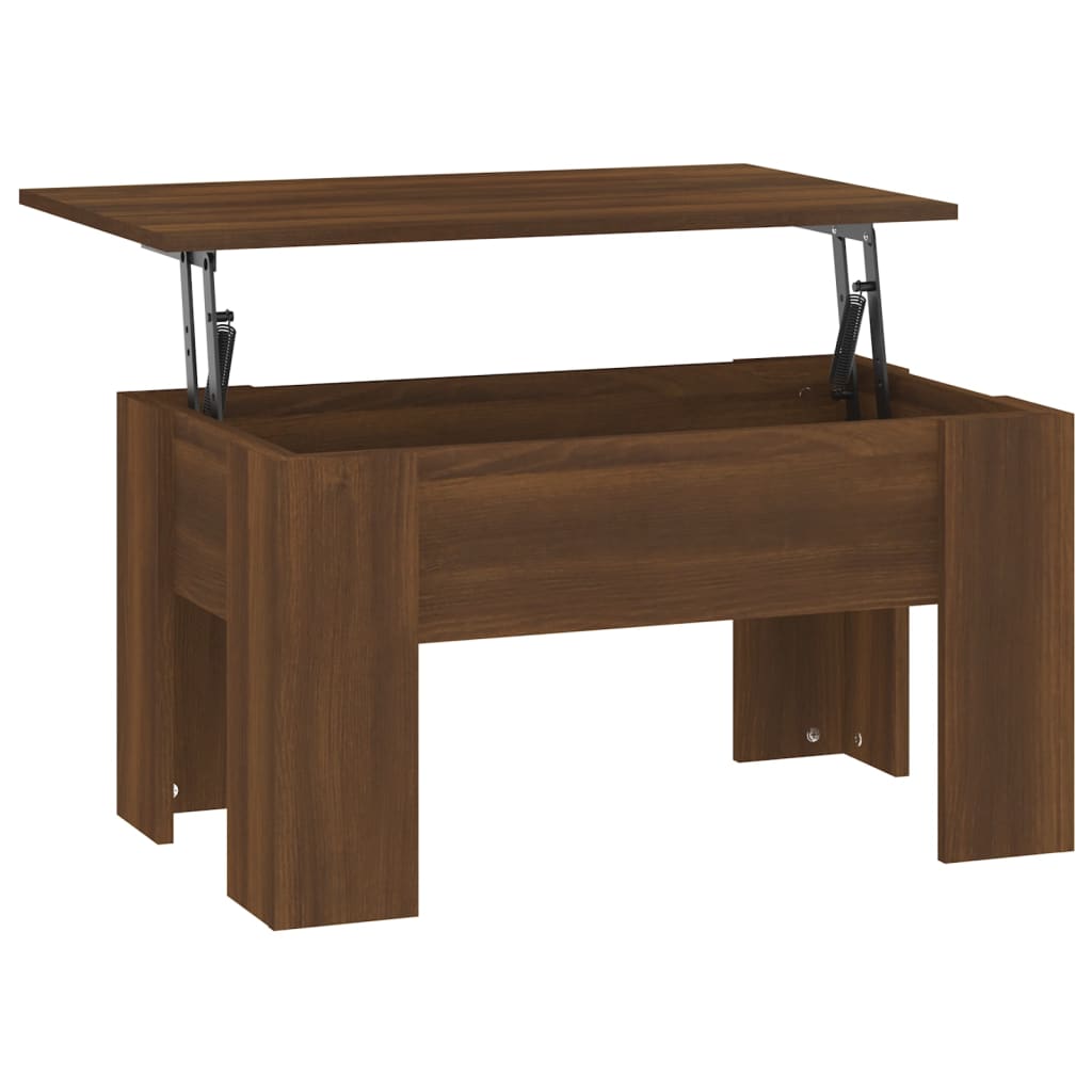 Salongbord brun eik 79x49x41 cm konstruert tre