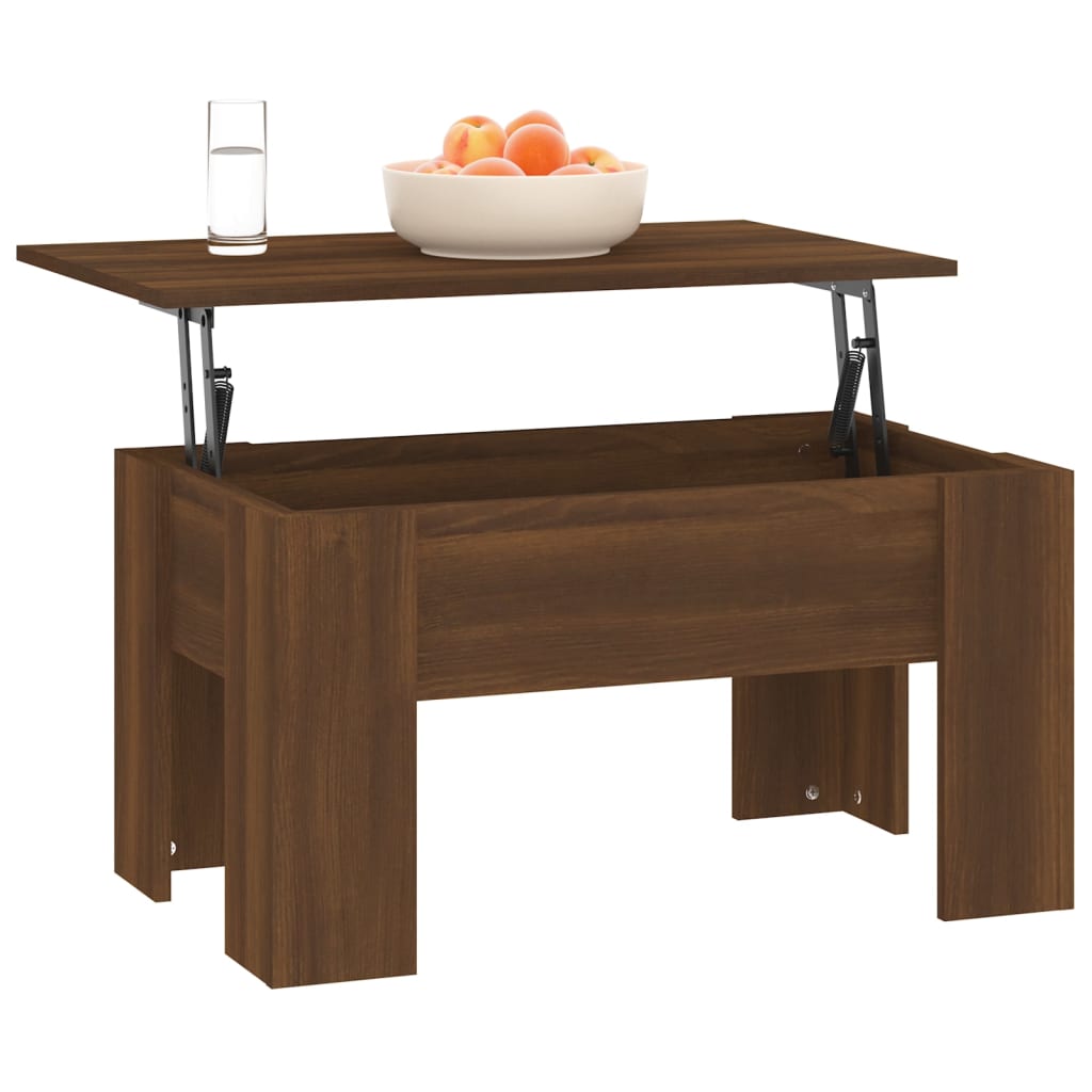 Salongbord brun eik 79x49x41 cm konstruert tre