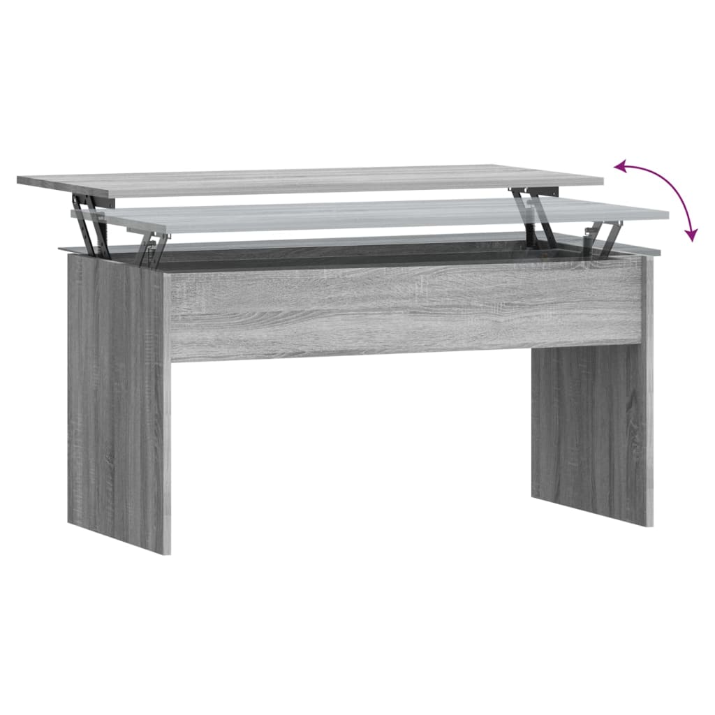 Salongbord grå sonoma 102x50,5x52,5 cm konstruert tre