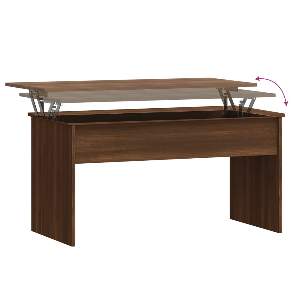 Salongbord brun eik 102x50,5x52,5 cm konstruert tre