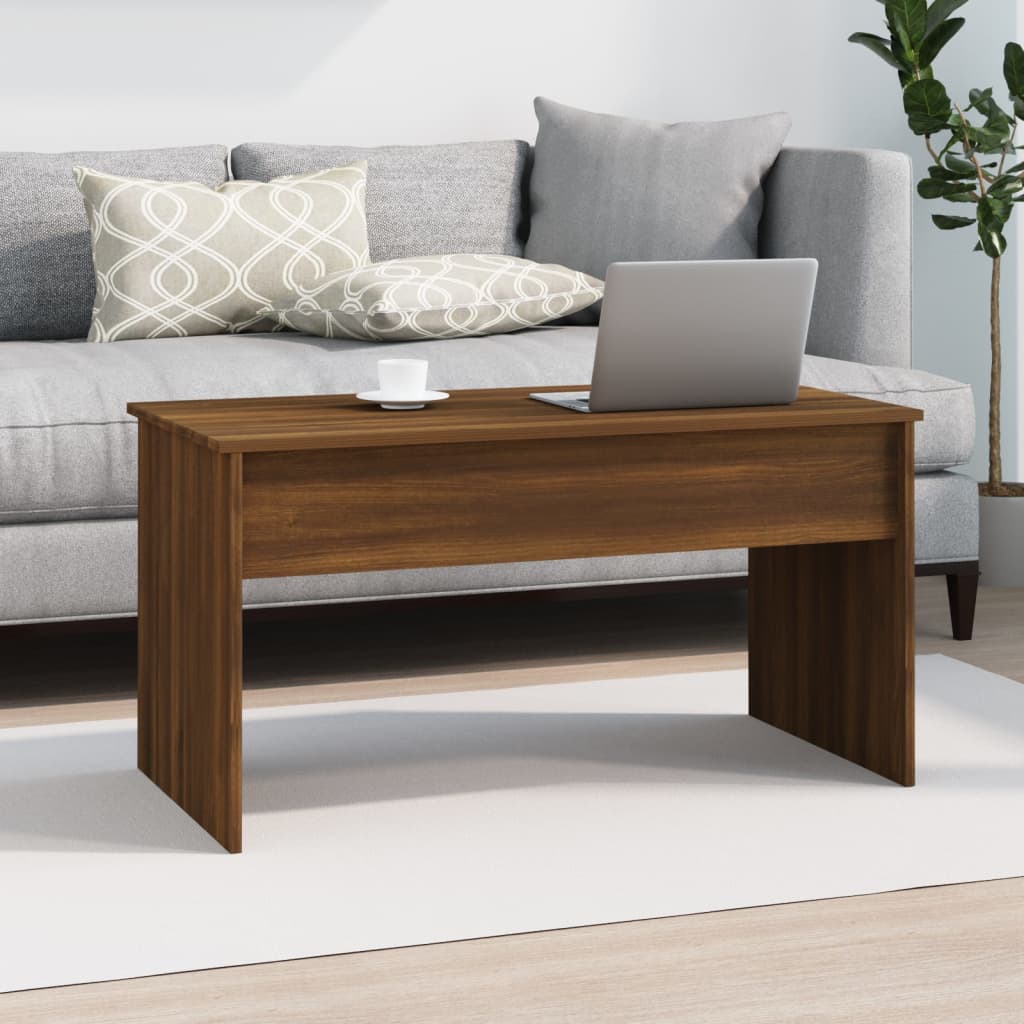 Salongbord brun eik 102x50,5x52,5 cm konstruert tre