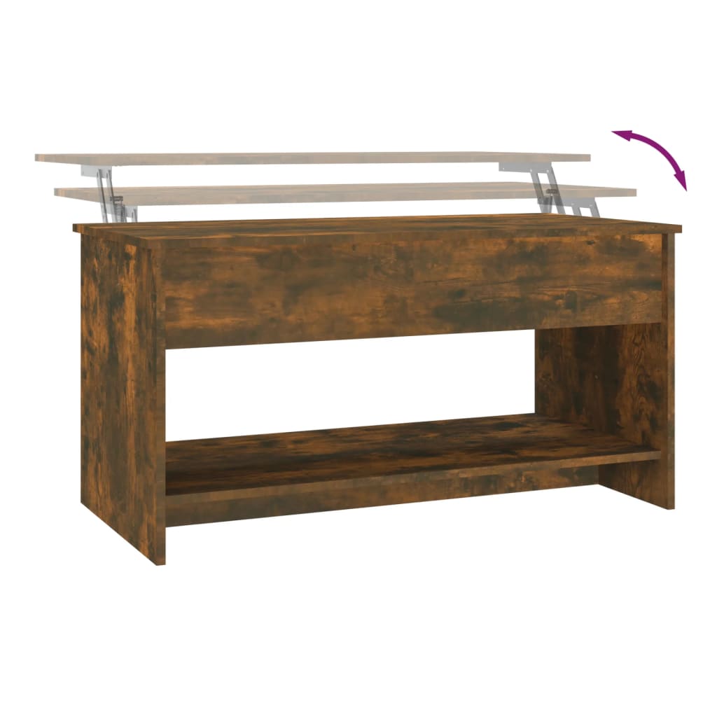 Salongbord røkt eik 102x50x52,5 cm konstruert tre