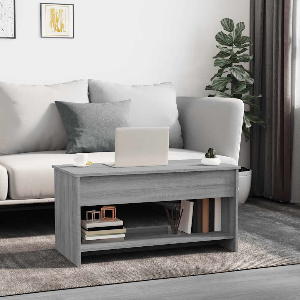 Salongbord grå sonoma 102x50x52,5 cm konstruert tre