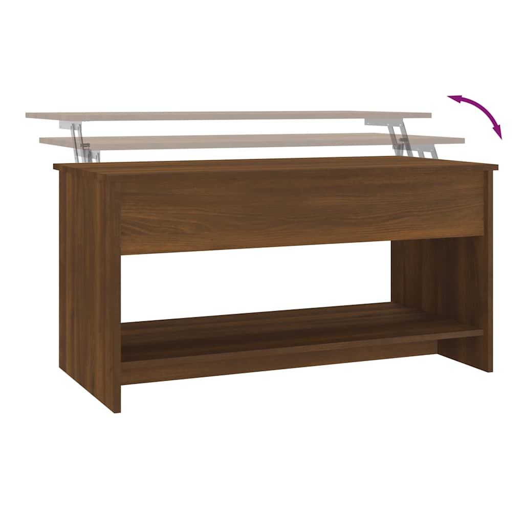Salongbord brun eik 102x50x52,5 cm konstruert tre