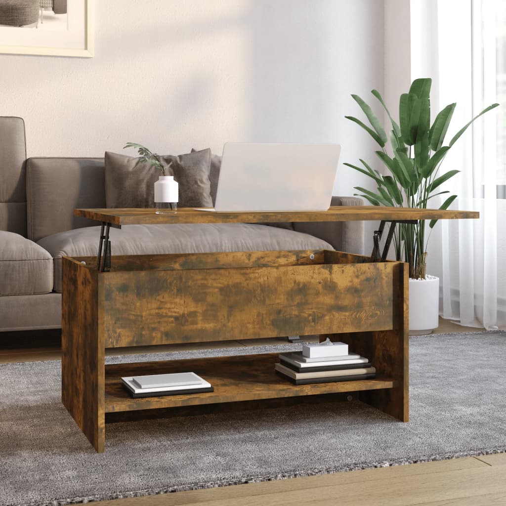 Salongbord røkt eik 80x50x40 cm konstruert tre