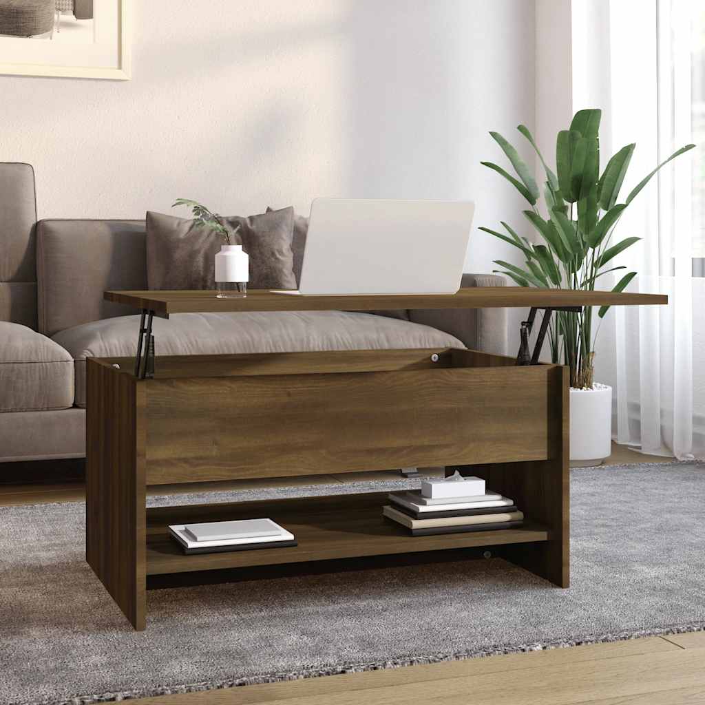 Salongbord brun eik 80x50x40 cm konstruert tre