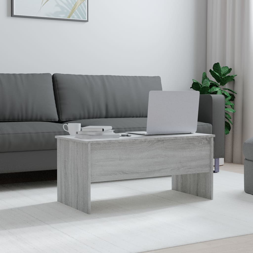 Salongbord grå sonoma 102x50,5x46,5 cm konstruert tre