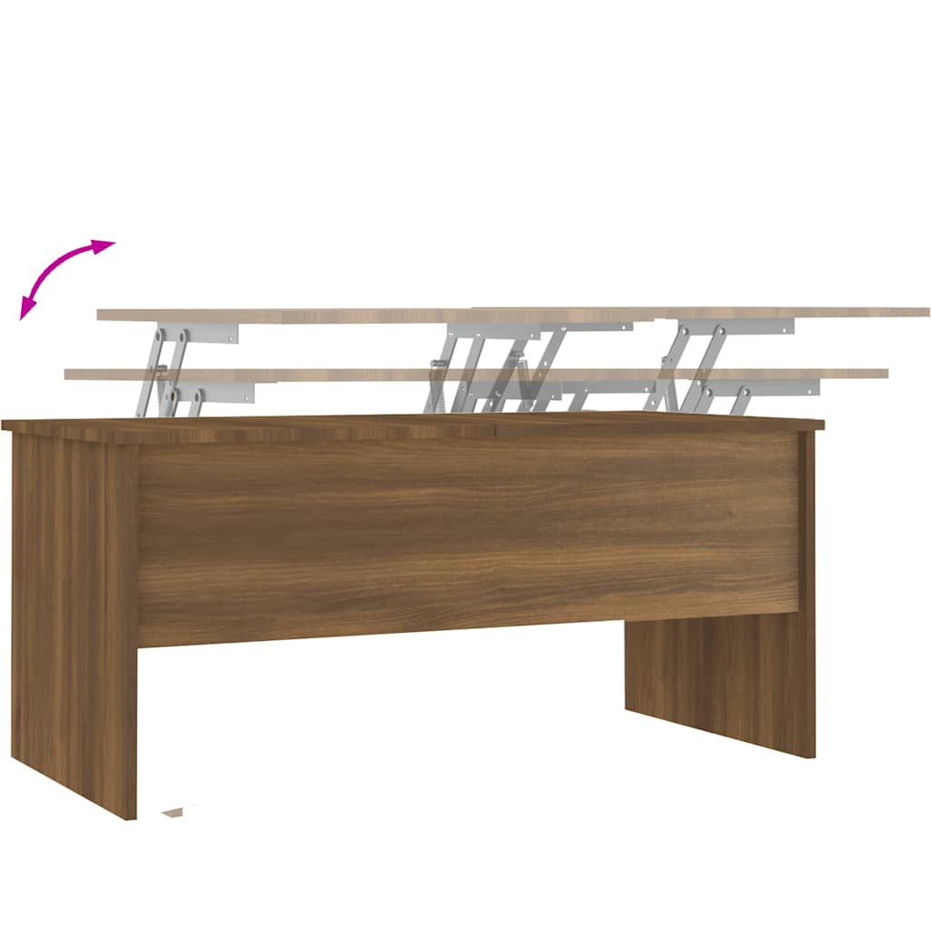 Salongbord brun eik 102x50,5x46,5 cm konstruert tre