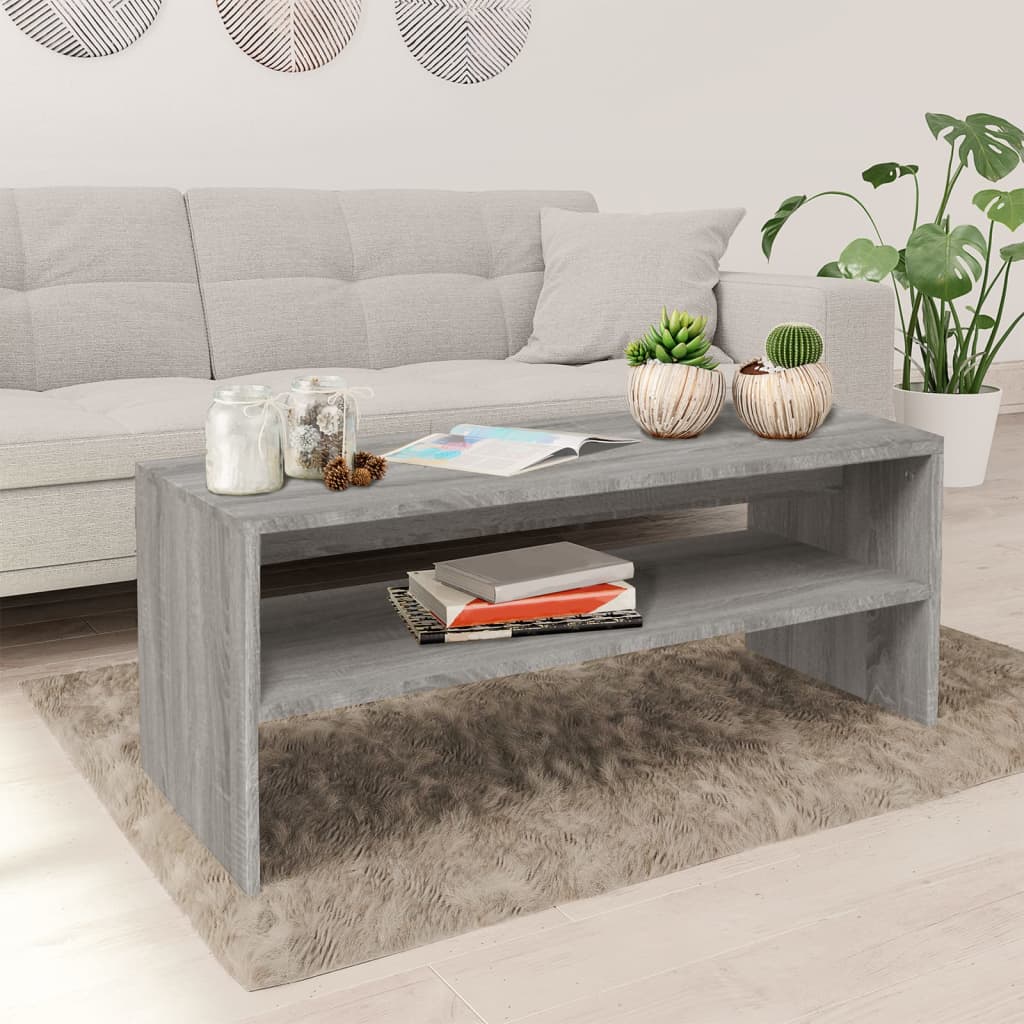 Salongbord grå sonoma 100x40x40 cm konstruert tre