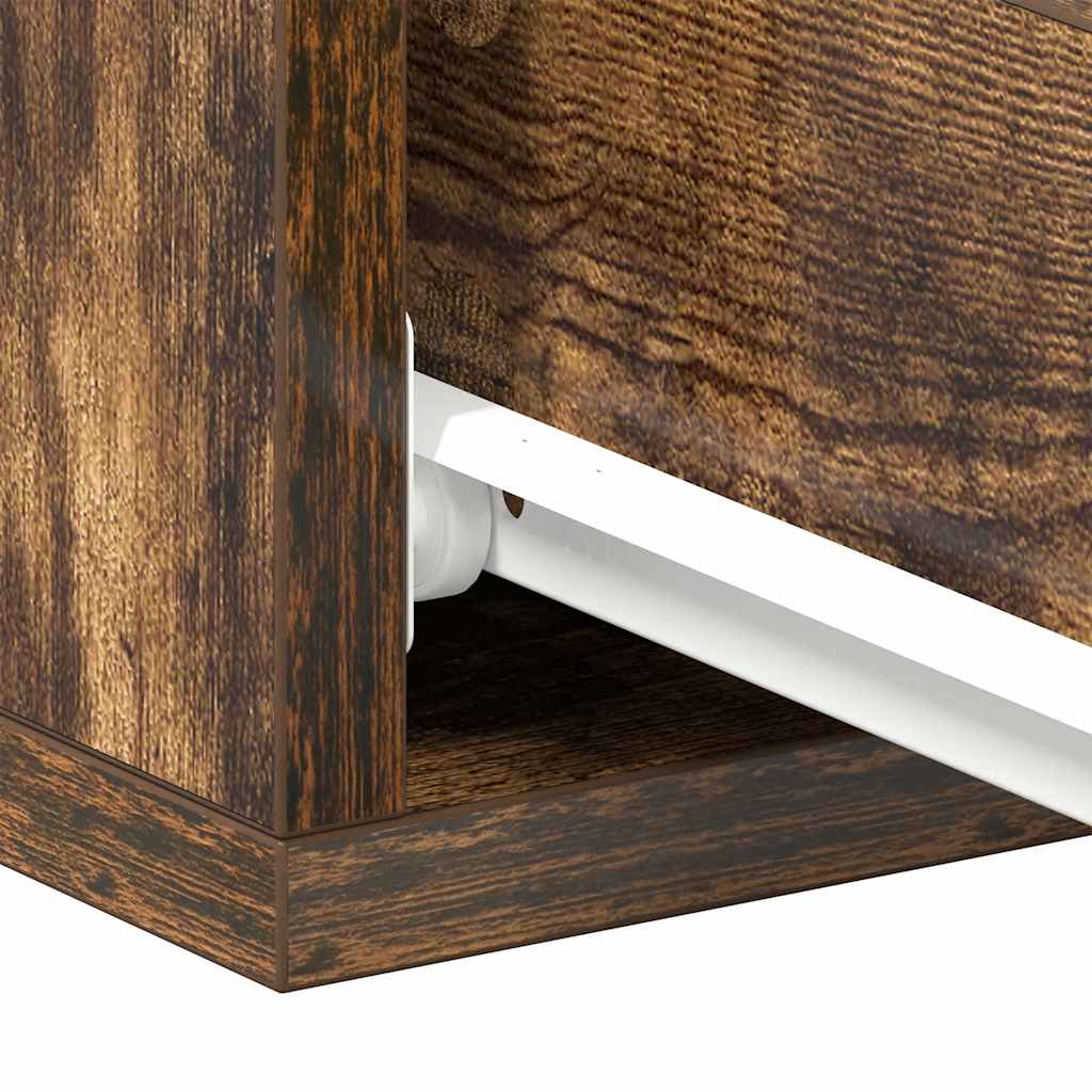 Flytende nattbord 2 stk røkt eik 40x30x15 cm konstruert tre vidaXL