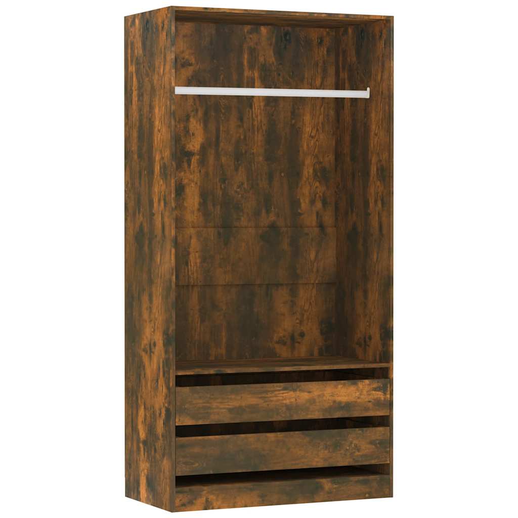 Garderobe røkt eik 100x50x200 cm konstruert tre