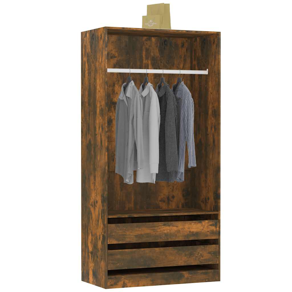 Garderobe røkt eik 100x50x200 cm konstruert tre