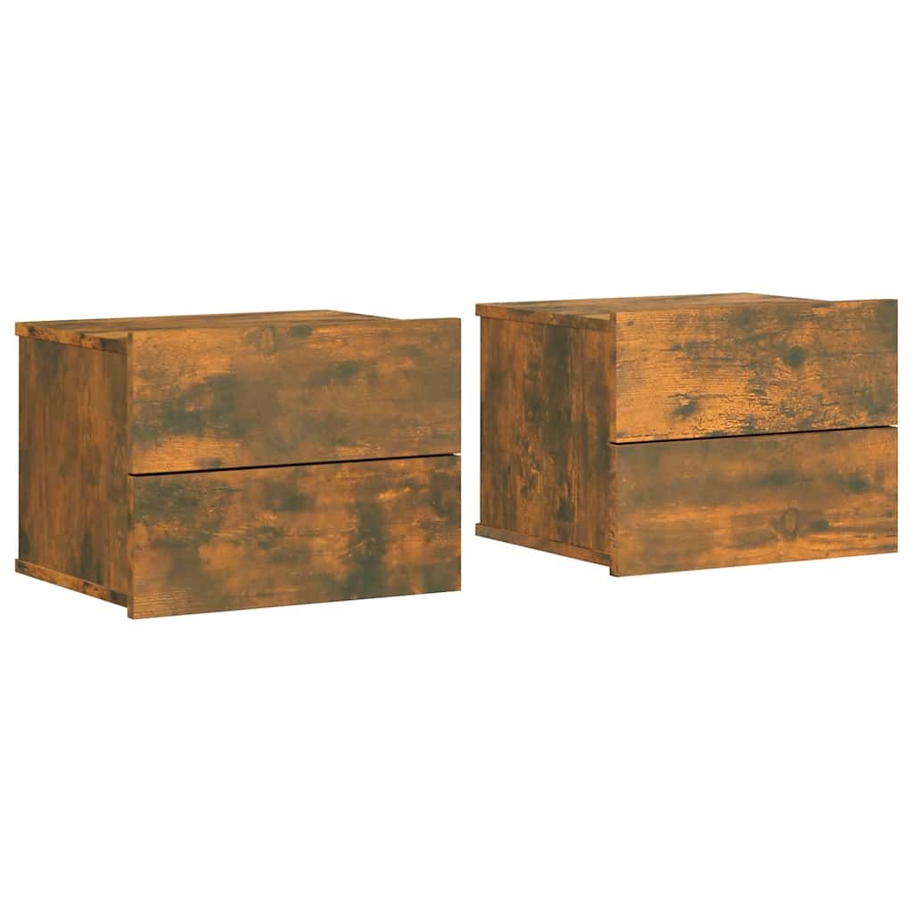 Nattbord 2 stk røkt eik 40x30x30 cm konstruert tre