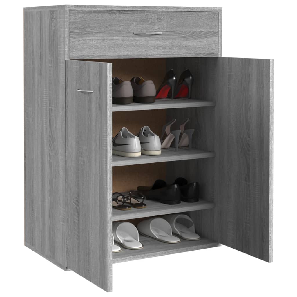 Skoskap grå sonoma 60x35x84 cm konstruert tre