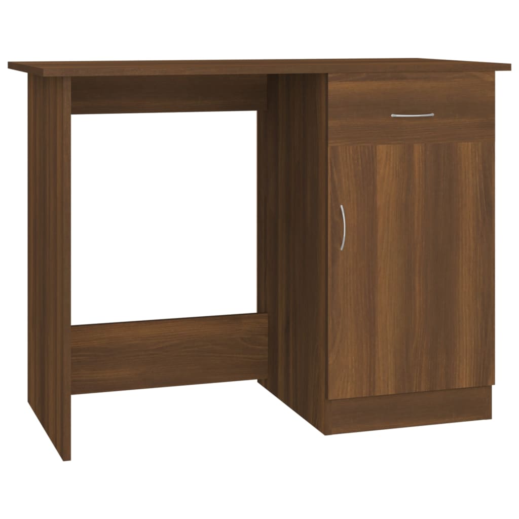 Skrivebord brun eik 100x50x76 cm konstruert tre