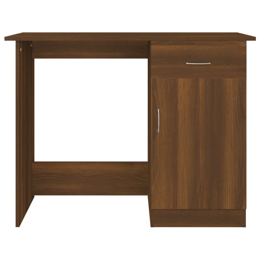 Skrivebord brun eik 100x50x76 cm konstruert tre