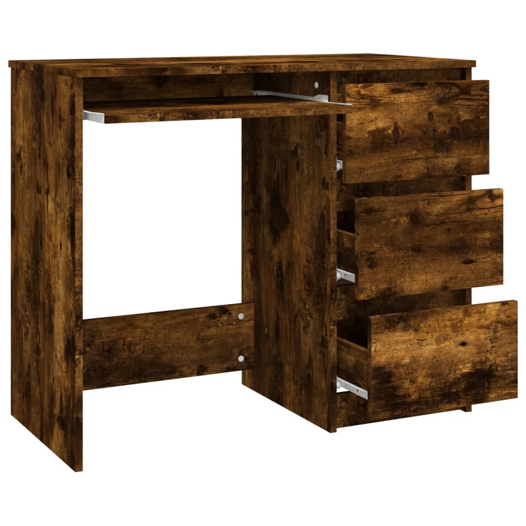 Skrivebord røkt eik 90x45x76 cm konstruert tre