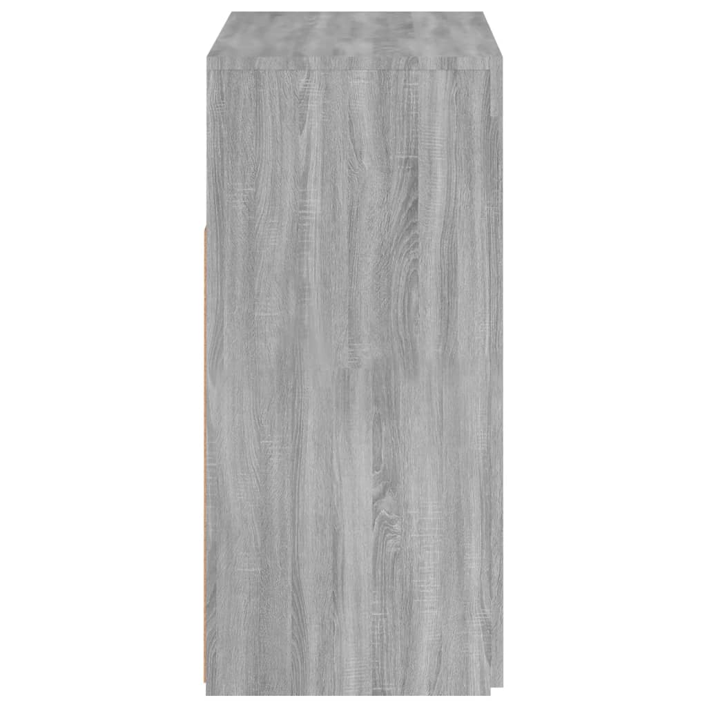 Skjenk med LED-lys grå sonoma 80x35x75 cm