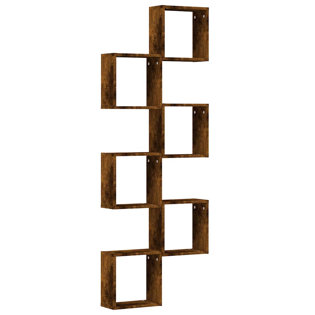 Vegghyller kubeformet 6 stk røkt eik 30x15x30 cm