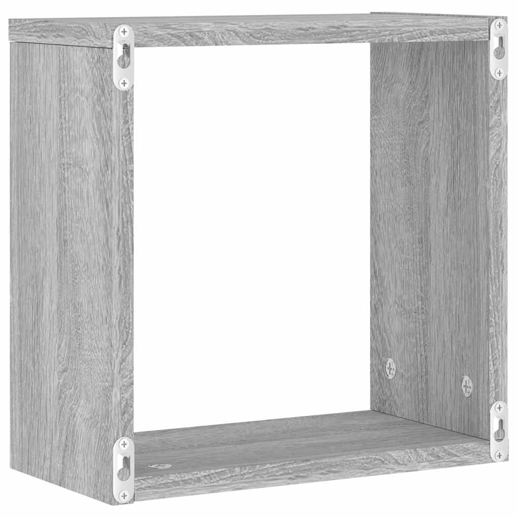 Vegghyller kubeformet 2 stk grå sonoma 30x15x30 cm