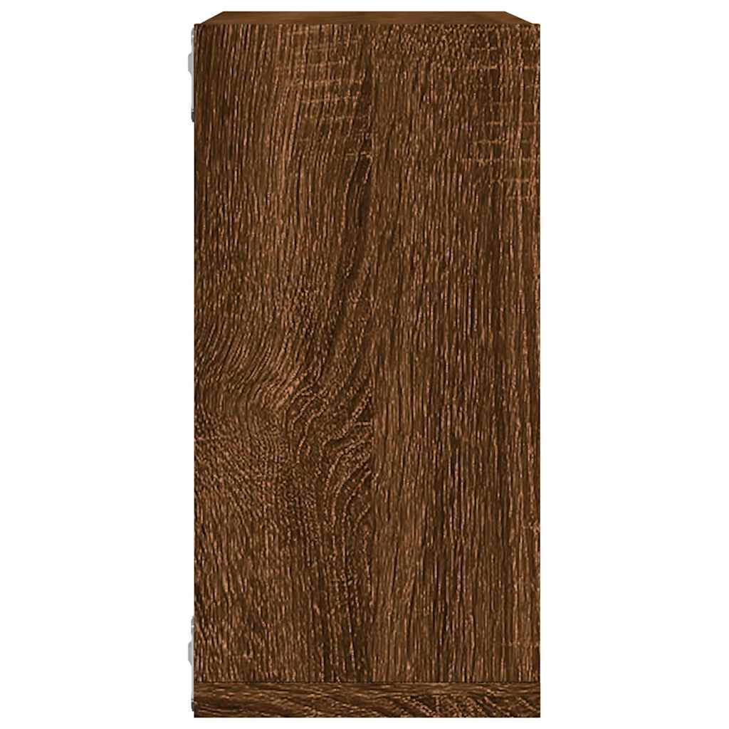 Vegghyller kubeformet 2 stk brun eik 30x15x30 cm