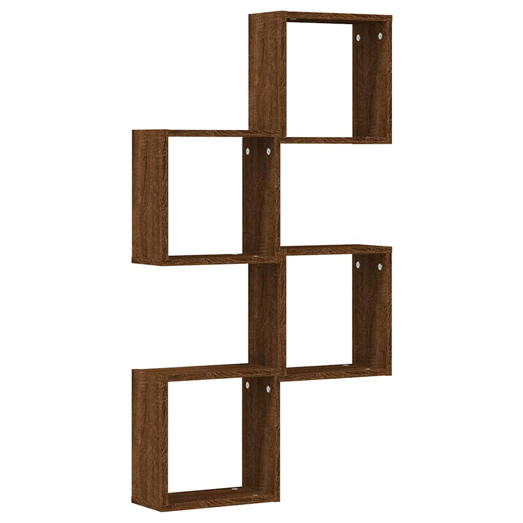 Vegghyller kubeformet 4 stk brun eik 30x15x30 cm
