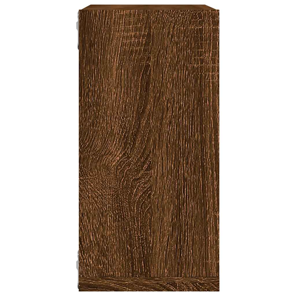 Vegghyller kubeformet 6 stk brun eik 30x15x30 cm