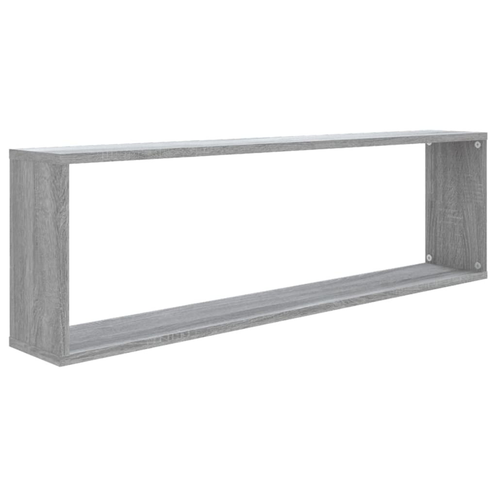 Vegghyller kube 2 stk grå sonoma 100x15x30 cm konstruert tre vidaXL
