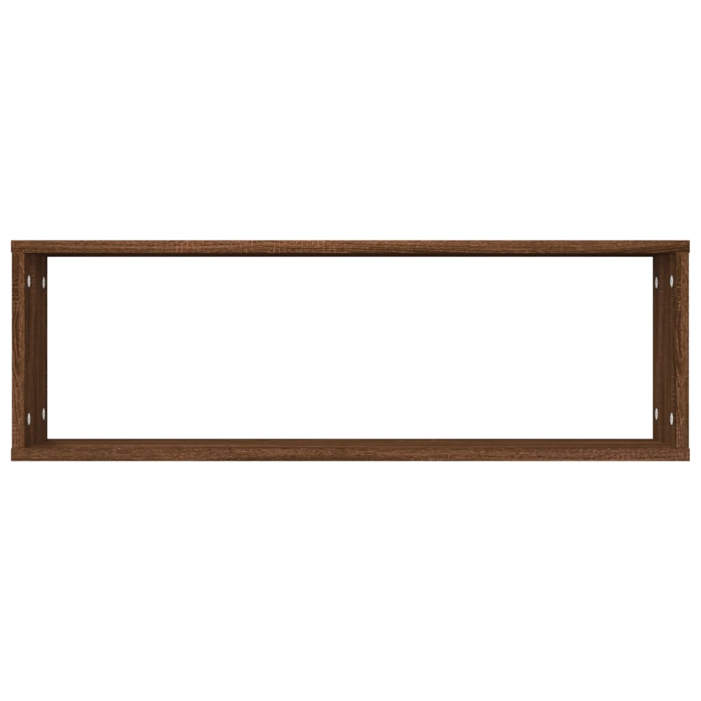 Vegghyller kube 4 stk brun eik 80x15x26,5 cm konstruert tre