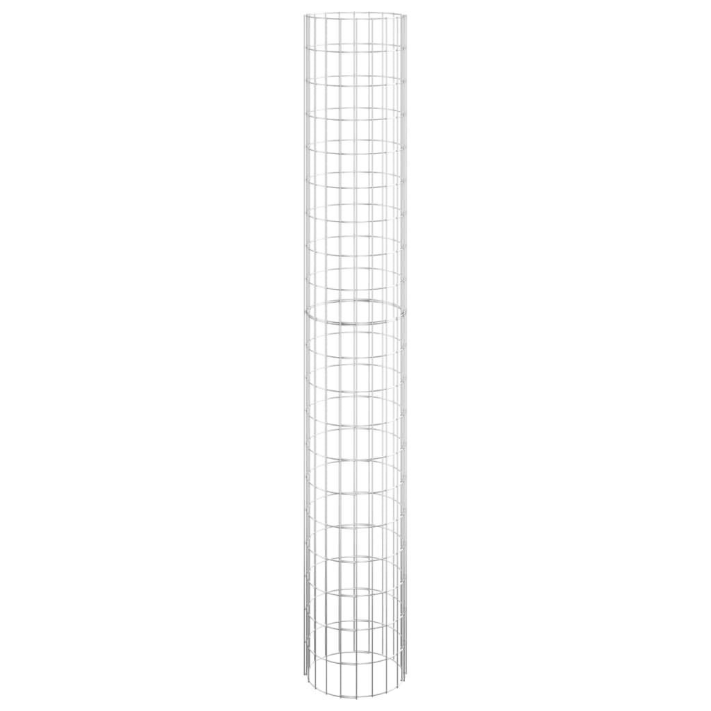 Sirkulær gabion stolpe galvanisert stål Ø30x200 cm vidaXL