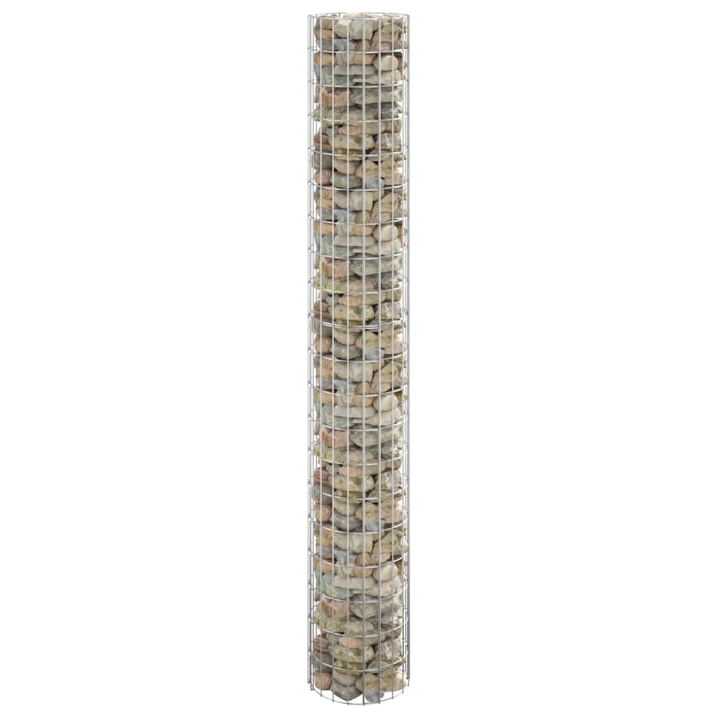 Sirkulær gabion stolpe galvanisert stål Ø30x200 cm vidaXL