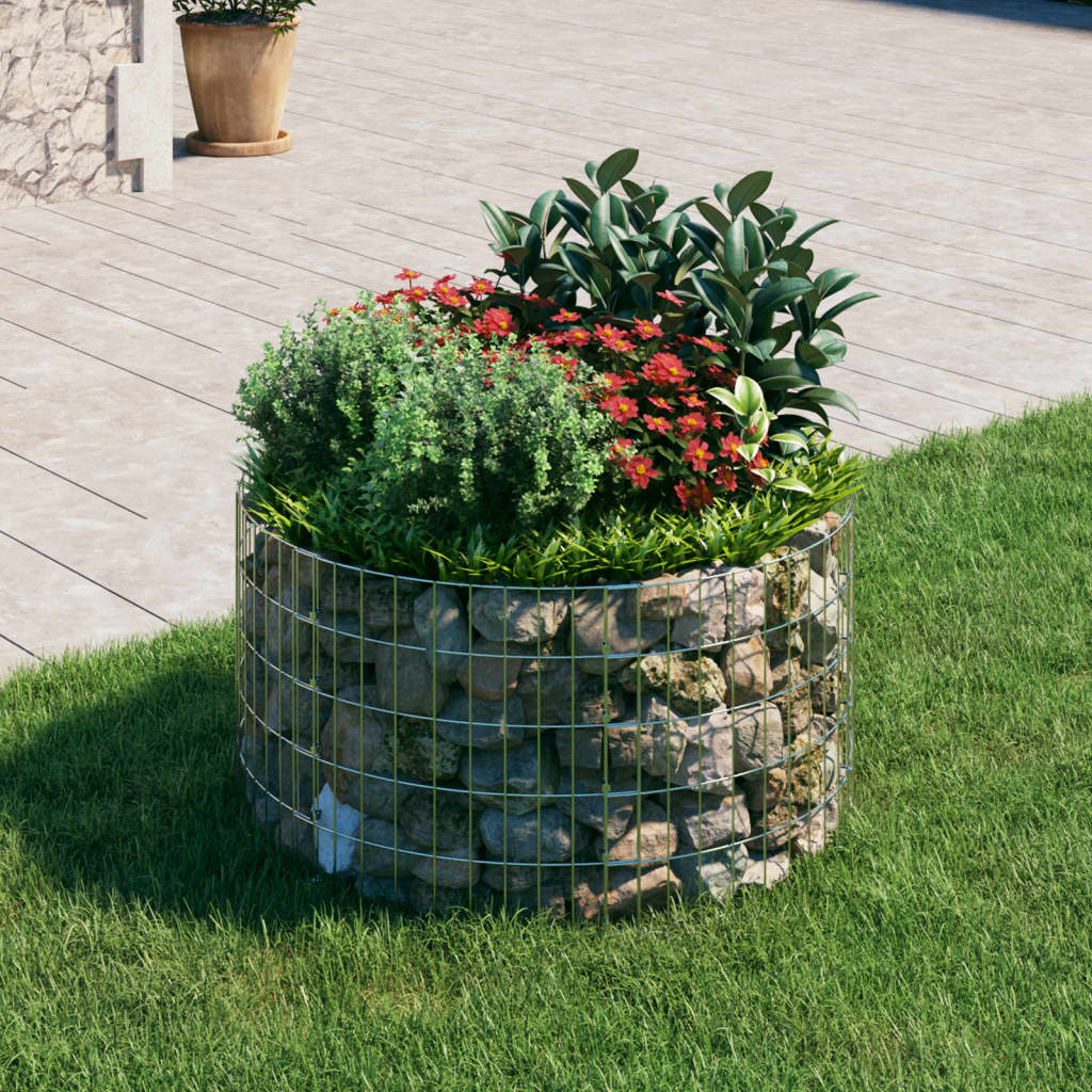 Sirkulær gabion stolpe galvanisert stål Ø100x50 cm