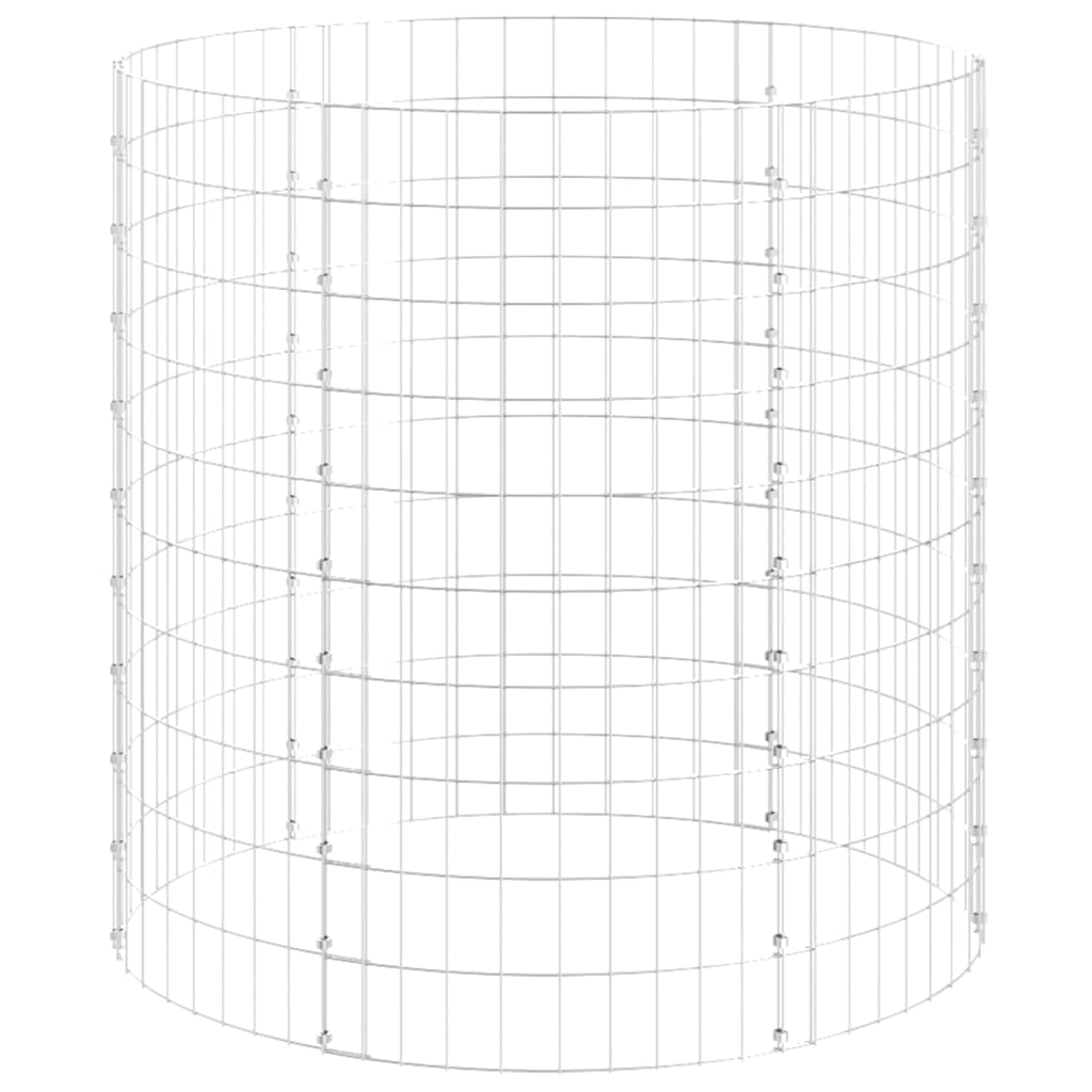 Sirkulær gabion stolpe galvanisert stål Ø100x100 cm