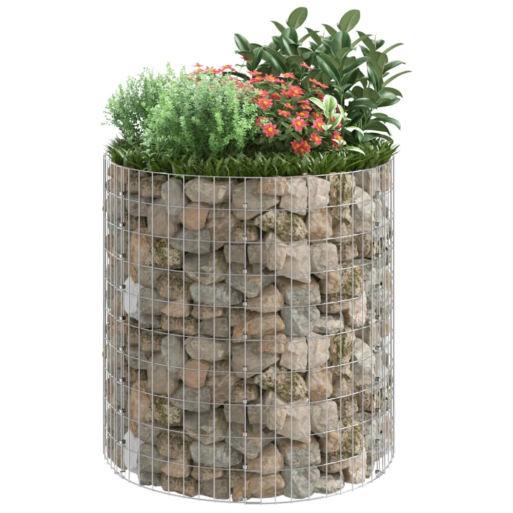 Sirkulær gabion stolpe galvanisert stål Ø100x100 cm