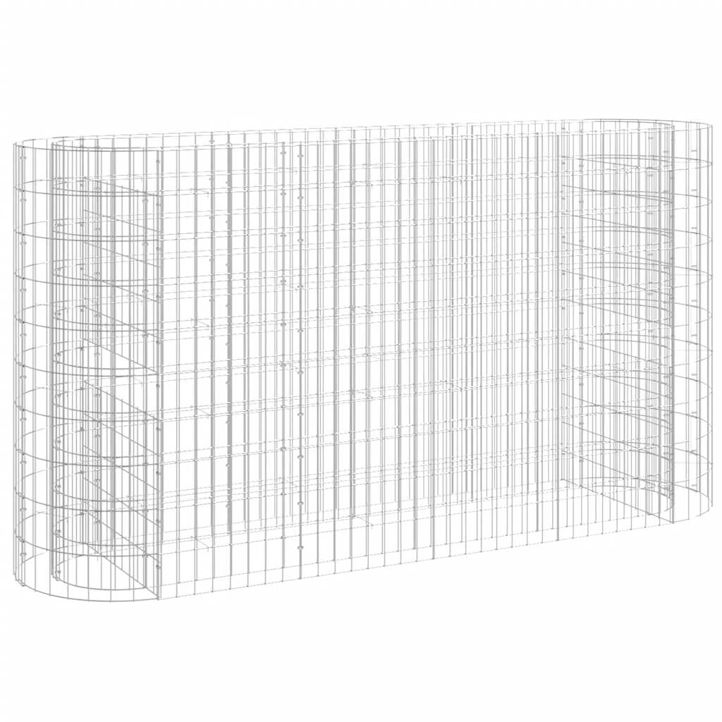 Gabion høybed galvanisert jern 190x50x100 cm
