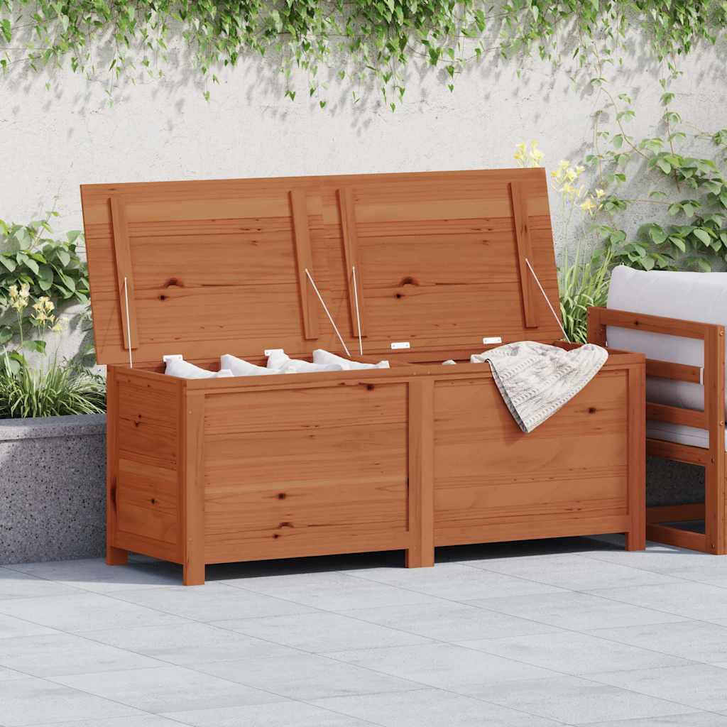 Utendørs putekasse brun 150x50x56 cm heltre gran