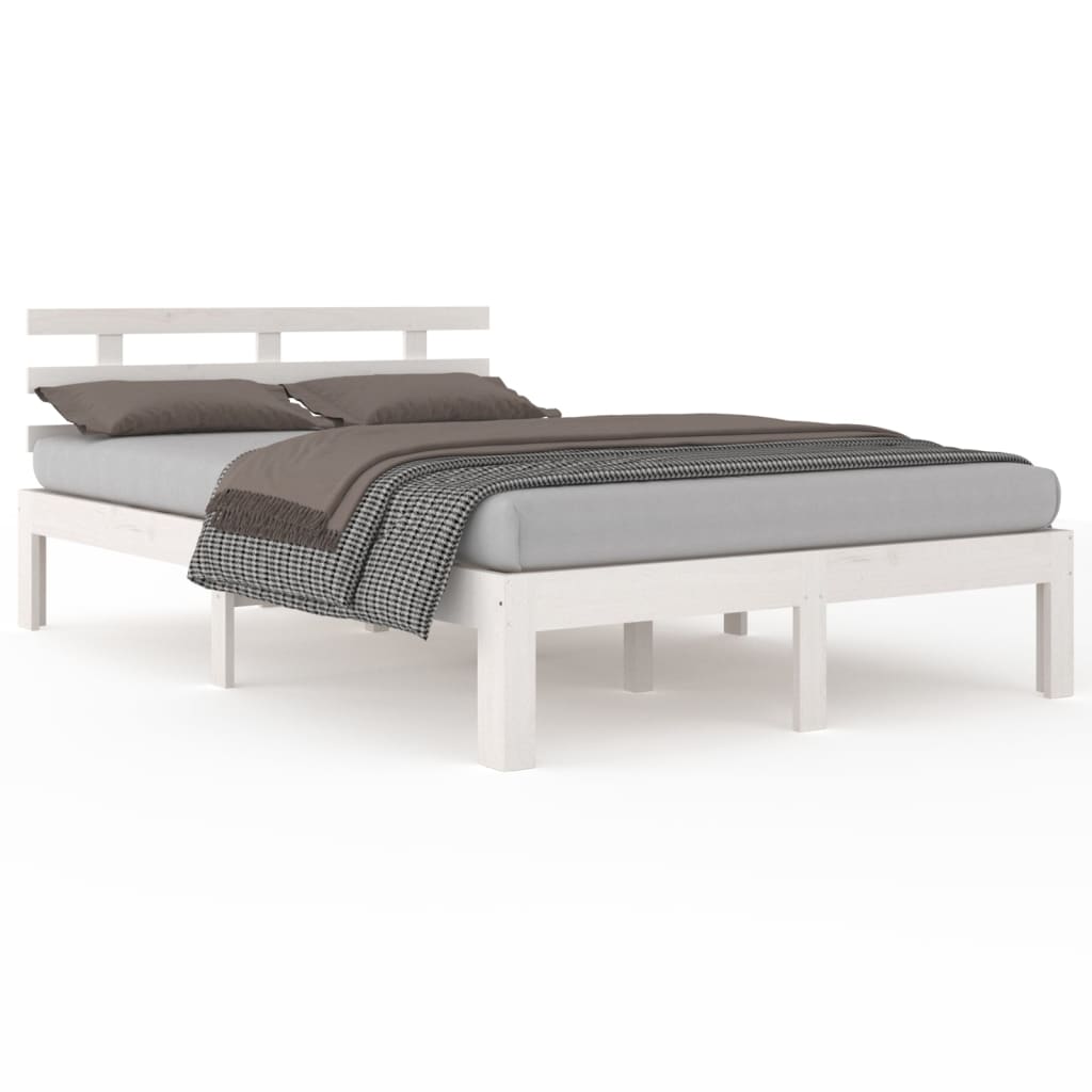 Sengeramme hvit heltre 135x190 cm Double