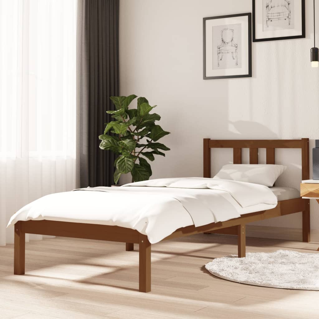 Sengeramme honningbrun heltre 75x190 cm Small Single