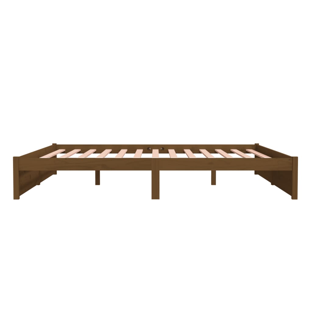 Sengeramme honningbrun heltre 200x200 cm