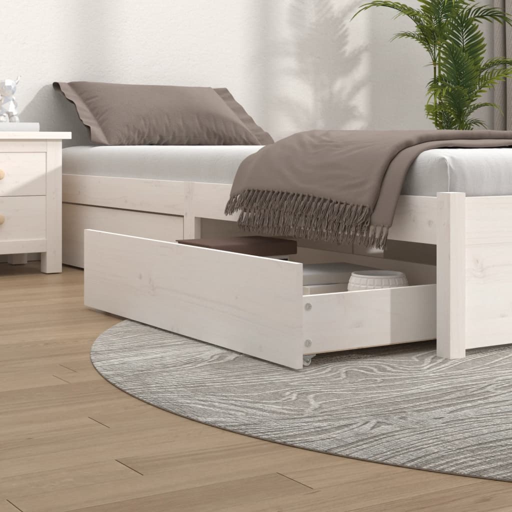 Sengeskuffer 4 stk hvit heltre furu